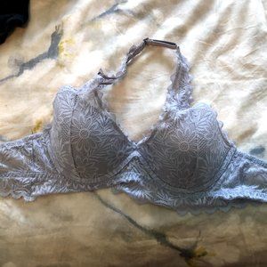 PINK Lace Halter Push Up Lavender  Bralette